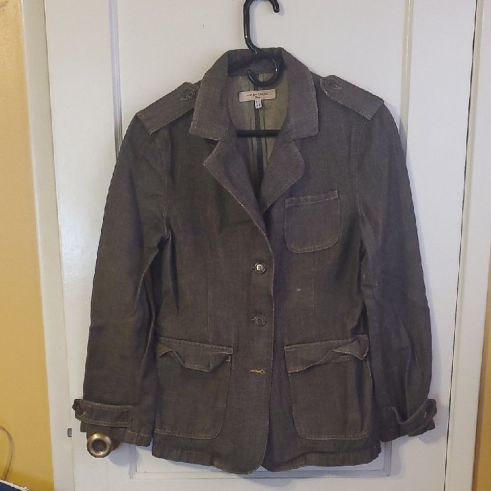 See By Chloe Gray Utility Jacket with Structured Shoulders